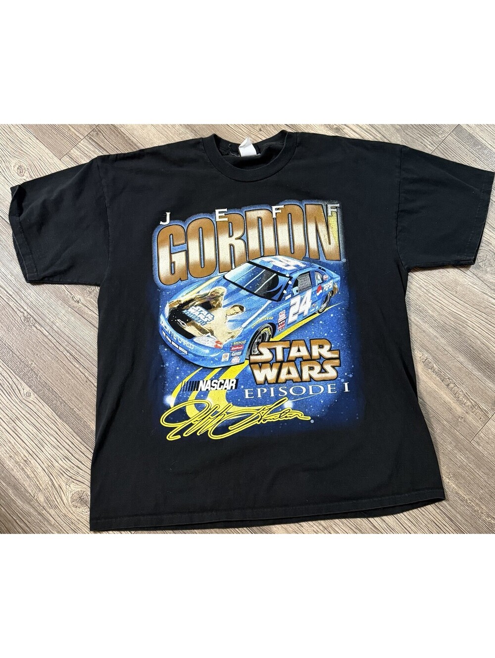 vintage 1999 Jeff Gordon Star Wars Episode I NASCAR t-shirt Sz XL